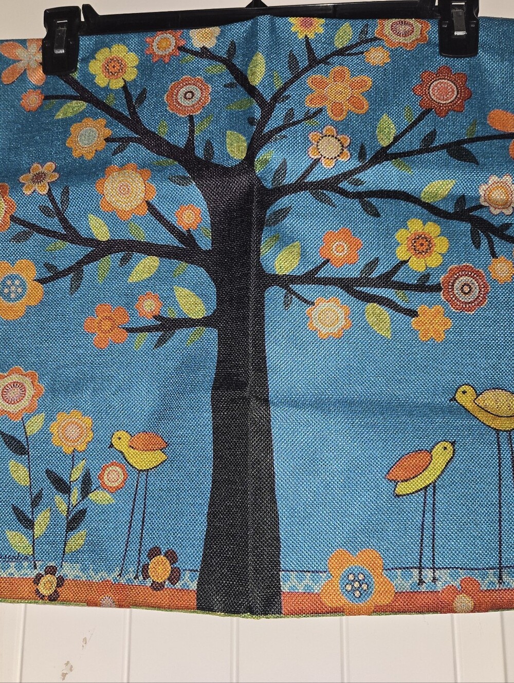 Blue Floral Tree Print Home Tote Bag